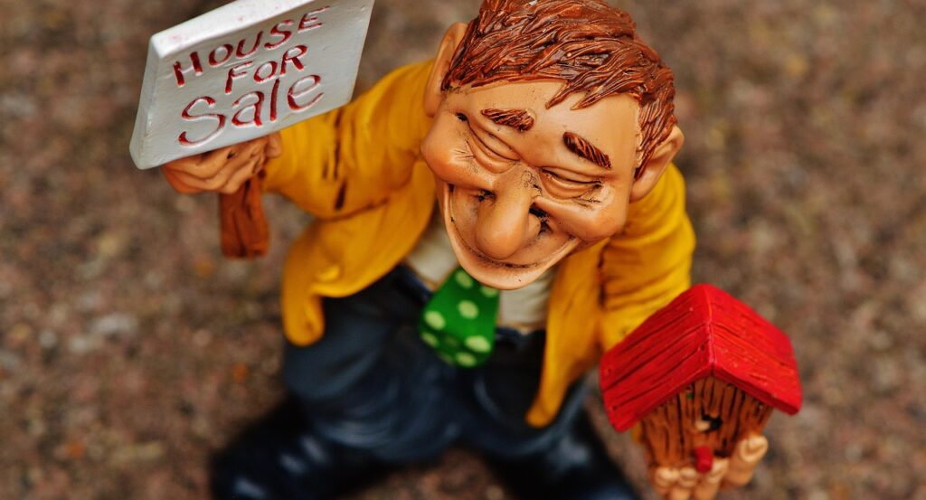 real estate agent, house, selling, fun, bird house, figure, profession, job, work, necktie, career, man, commitment, service